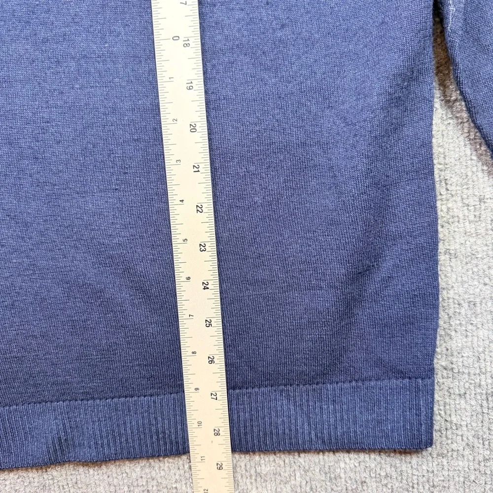 Neiman Marcus 100% Merino Wool Sweater Mens XL Navy Blue Crewneck Knit